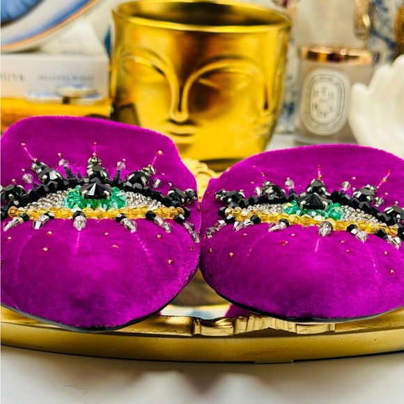 🆕 KURT GEIGER LONDON 🧿 NWOT Olive Evil Eye Mules, Purple Lyst - Picture 8 of 16